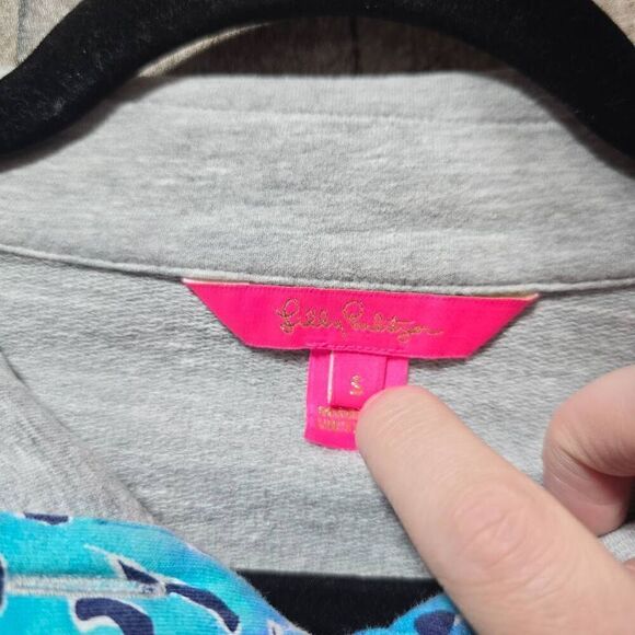 Lilly Pulitzer Upf 50+ Landley Popover In Heathered Seaside Grey - Picture 5 of 6